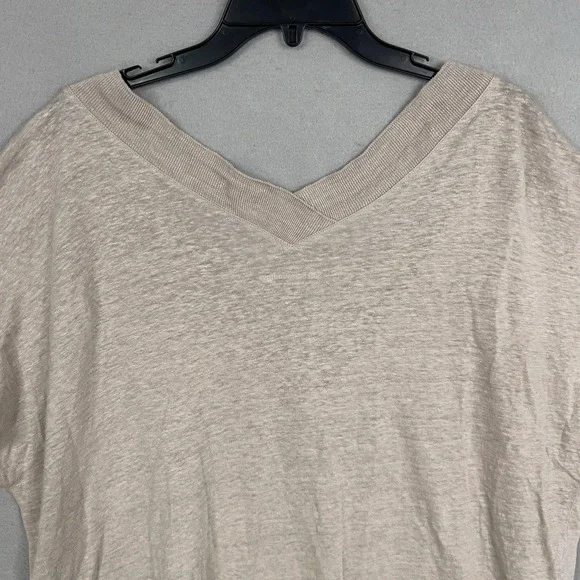 Soft Surroundings Shirt Womens 2X Beige Linen Slub Top Minimal Luxury Resort - Picture 7 of 12